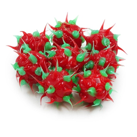 RUB0001C Бусины резиновые с шипами, 12 мм, упак./8 шт., Astra&Craft (07 красный/зеленый)