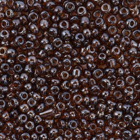 Бисер, (стекло), 11/0, упак./20 гр., Astra&Craft (102С коричневый/прозрачный, глянцевый)