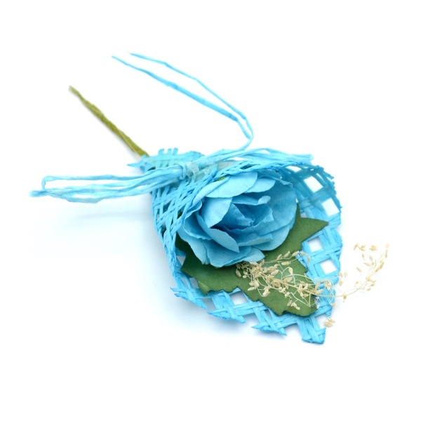 Декоративный букетик, 9см, 2шт/уп (голубой)