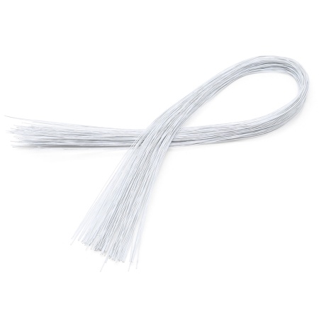 Проволока флористическая, бумажная оплетка, 0,4 мм*60 см, 100 шт. (+/-5 шт.), Astra&Craft (белый)
