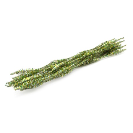 Проволока синельная блестящая 'Цветок', 12мм*300мм, 15шт/упак, Astra&Craft (B-043 зеленый/желтый)