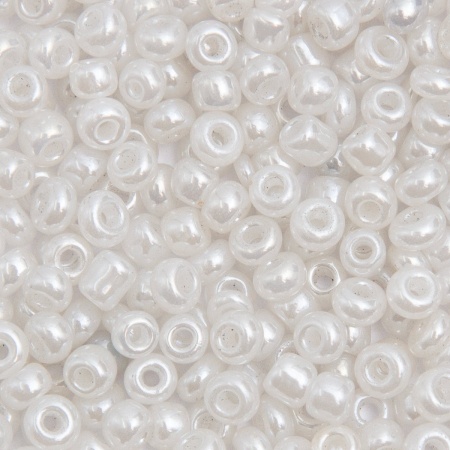 Бисер, (стекло), 11/0, упак./20 гр., Astra&Craft (141 белый/жемчужный)