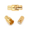 4AR358 Замок магнитно-поворотный для круглого шнура 3*15мм, 2шт/упак, Astra&Craft (Светлое золото)