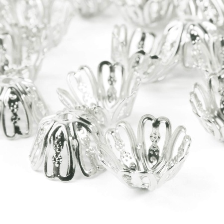 Шапочка декоративная FIN0920, 12мм, 30шт/упак (серебро)