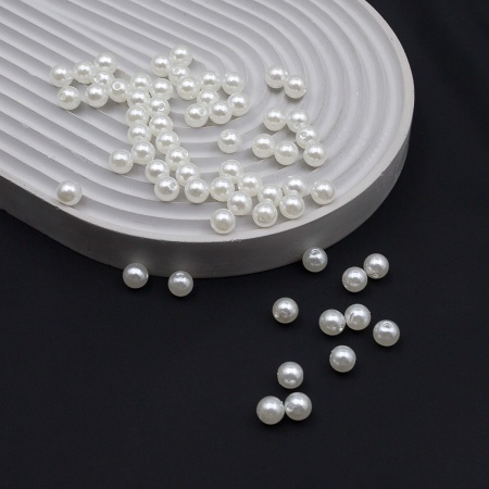 (7706545/7738652) Бусины круглые, пластик, 8мм, 500гр Astra&Craft (001 NL белый)