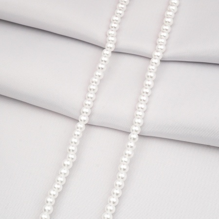 Бусины стеклянные на нитке, 4 мм, длина 40 см, Astra&Craft (SA-01 белый жемчуг)