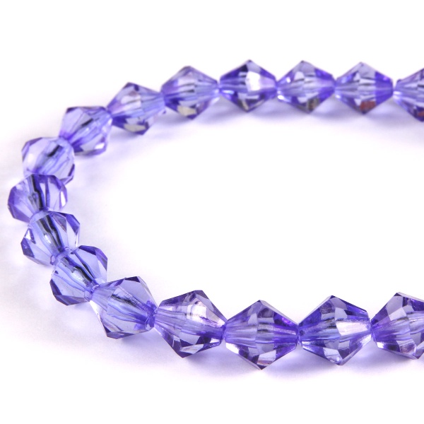 2018 Бусины пластиковые, акрил, прозрач. в цвете, граненый биконус, 10мм, 25гр, Astra&Craft (30 синий)