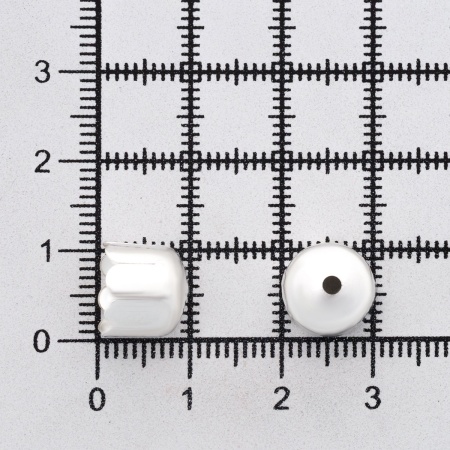 Шапочка декоративная FIN1242, 10*9мм, 30 шт/уп (серебро)