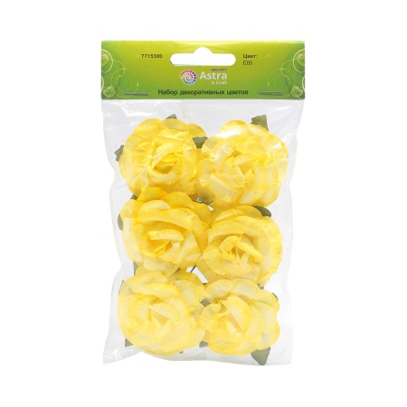 Набор бумажных цветов для творчества и скрапбукинга, 18 шт, Ассорти 7