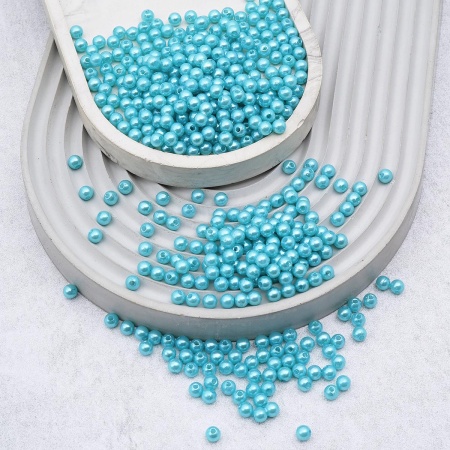 Бусины пластиковые, 'жемчуг', цветные, круглые, 5мм, 25гр, Astra&Craft (029 NL бирюза)