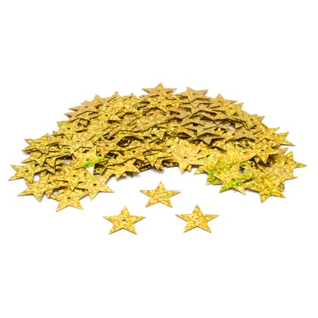 Пайетки 'звездочки', 20 мм, упак./10 гр., Astra&Craft (А20 золото голограмма)