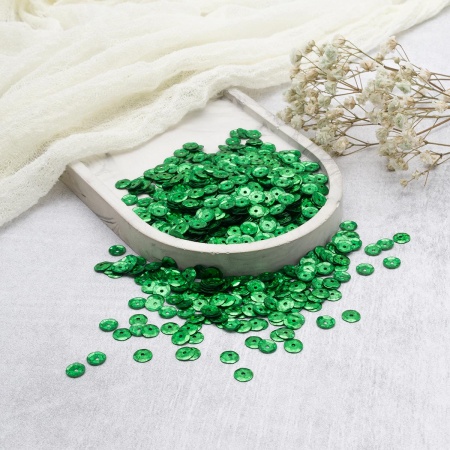 Пайетки граненые, 6 мм, упак./10 гр., Astra&Craft (50104 зеленый голограмма)