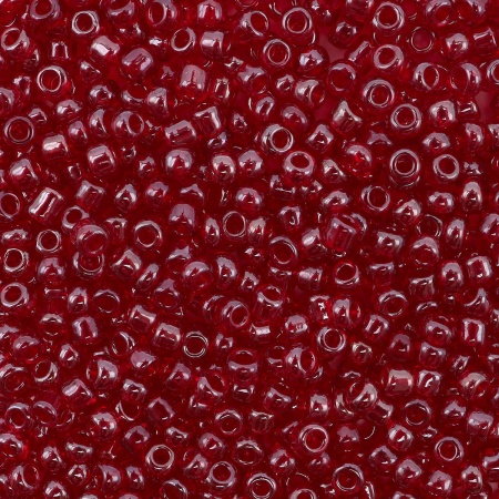 Бисер, (стекло), 11/0, упак./20 гр., Astra&Craft (2225 красный/прозрачный с цветным центром, глянцевый)