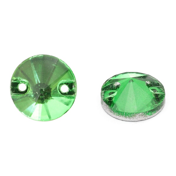 РИ003НН10 Хрустальные стразы пришивные круглые, зеленые 10мм, 10шт/упак Astra&Craft