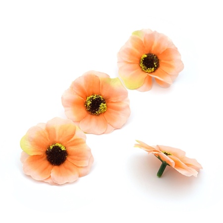 AR446 Набор декоративных цветов, 4см 4 шт/упак (7 апельсин)