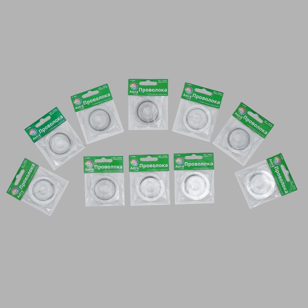 Ювелирный тросик (ланка, проволока с нейлоновым покрытием) 0,3мм*10м, Astra&Craft (серебро)