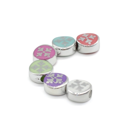 Бусины-шармы металлизированные, пластик, RS-1, 13*7, 6 шт/упак, микс, Astra&Craft