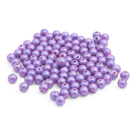 Бусины пластиковые, 'жемчуг' с покрытием АВ, цветные, круглые, 8мм, 25гр, Astra&Craft (28 сиреневый)