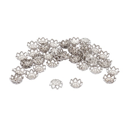 Шапочка для бусин 4AR204, 11мм 50шт/упак, Astra&Craft (черный никель)