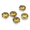 РЦ005НН10 Хрустальные стразы в цапах круглой формы, желтый 10 мм, 5 шт. Astra&Craft
