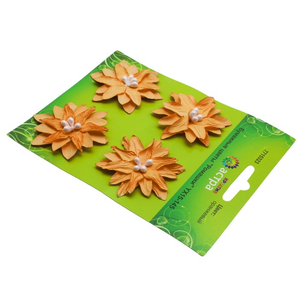 YX15-145 Бумажные цветы 'Ромашки', d 5 см, упак./4 шт., Astra&Craft (оранжевый)