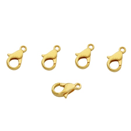 4AR233 Замок для бус карабин 10мм, 5шт/упак, Astra&Craft (Золото)