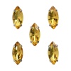 МЦ004НН715 Хрустальные стразы в цапах формы 'миндаль', желтый 7х15 мм, 5 шт.