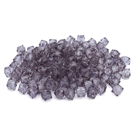 Бусины пластиковые, акрил, прозрач. в цвете, граненый куб, 10мм, 50гр, Astra&Craft (MG.3245-20 серый)