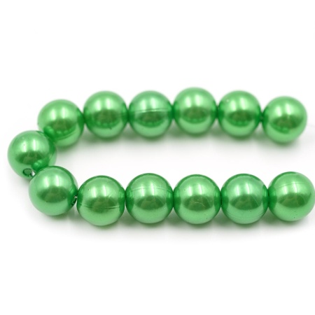 Бусины пластиковые, 'жемчуг', цветные, круглые, 10мм, 25(+/-3)гр, Astra&Craft (038 NL зеленый)