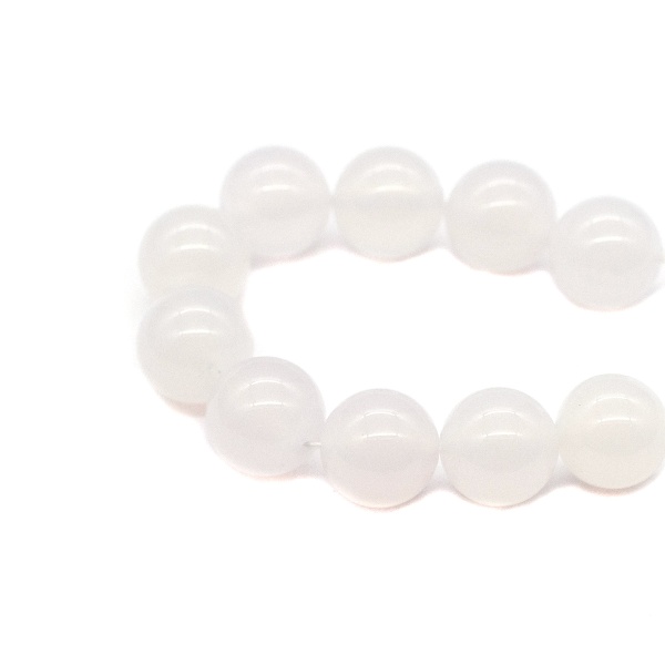 4AR341 Бусины Белый агат 10мм, 10шт/упак, Astra&Craft