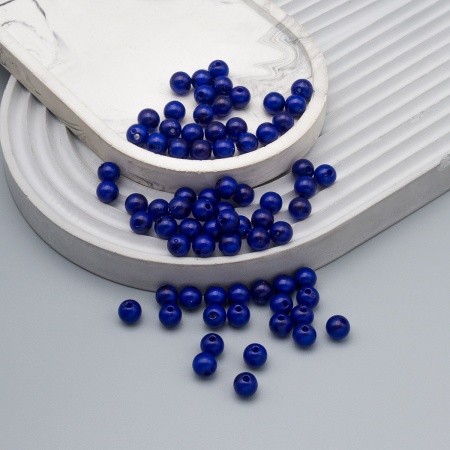 2008 Бусины пластиковые, полупроз., цветные, круглые, 8мм, 20гр, 70(+/-5)шт/упак, Astra&Craft (AD060 ярко синий)