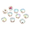 РЦ002НН8 Хрустальные стразы в цапах круглой формы, белый c AB покрытием 8 мм, 10 шт. Astra&Craft