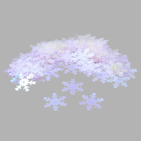 Пайетки 'снежинки', 24 мм, упак./10 гр., Astra&Craft (119 розовый прозрачный с эффектом AB)