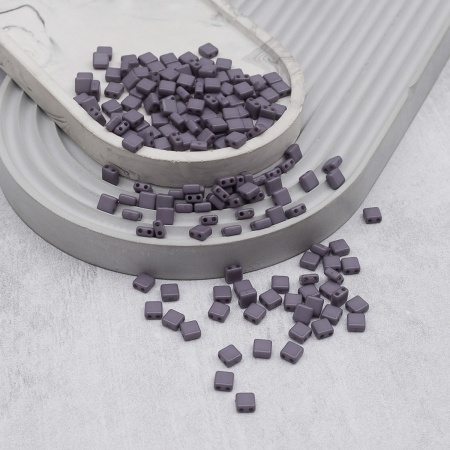 (7739891/7739300) 7429 Бусины пластиковые, с два отверстия, пл. квадрат, 6*6*3мм, 500гр Astra&Craft (3 серо-голубой)