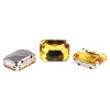 ПЦ002НН1318 Хрустальные стразы в цапах прямоугольные (серебро) желтый 13*18мм, 3шт/упак Astra&Craft