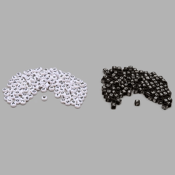 CN2038-6582 Бусины 'Черно-белое ассорти', пластик, 2*20гр Astra&Craft