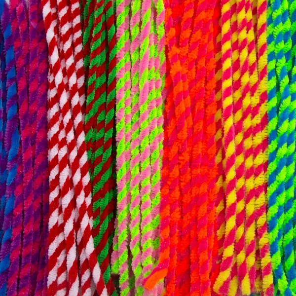 Проволока синельная для творчества 'Спираль двухцветная' 6мм*300мм, 8 цветов, 100шт/упак Astra&Craft