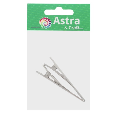 4AR085 Основа для заколки крокодил, 6см, 2 шт/упак, Astra&Craft