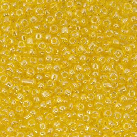 Бисер, (стекло), 11/0, упак./20 гр., Astra&Craft (110 желтый/прозрачный, глянцевый)