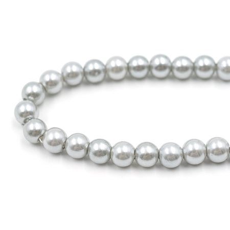 Бусины пластиковые, 'жемчуг', цветные, круглые, 6мм, 25гр, Astra&Craft (031 NL серый)