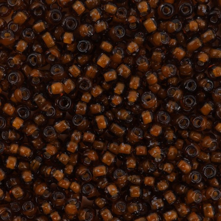 Бисер, (стекло), 11/0, упак./20 гр., Astra&Craft (308 коричневый/прозрачный с цветным центром)