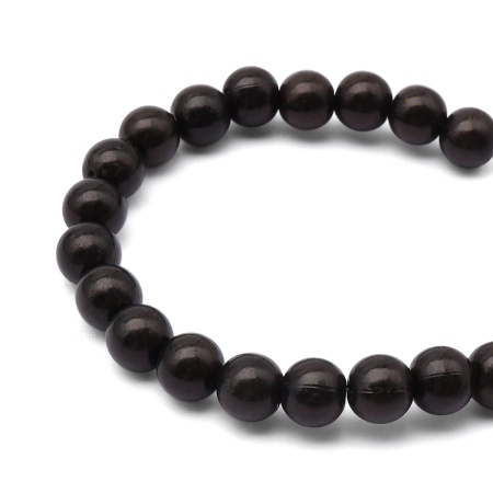 2008 Бусины пластиковые, полупроз., цветные, круглые, 8мм, 20гр, 70(+/-5)шт/упак, Astra&Craft (034 черный)