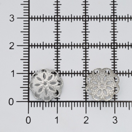 Шапочка для бусин 4AR205, 12мм 30шт/упак, Astra&Craft (Никель)