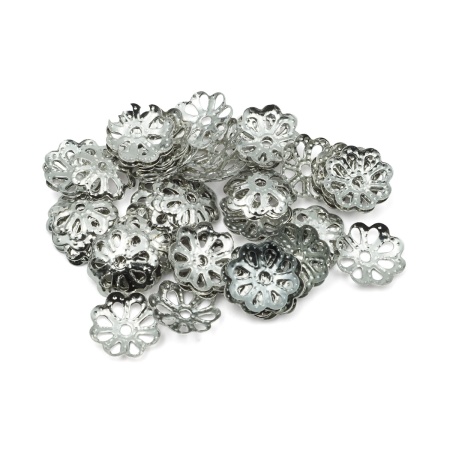 Шапочка для бусин 4AR196, 6,5мм 50шт/упак, Astra&Craft (Никель)