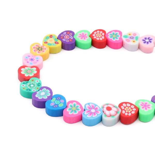 ZZ1302 Бусины из полимерной глины 'Цветы в сердце', 300шт/упак, Astra&Craft