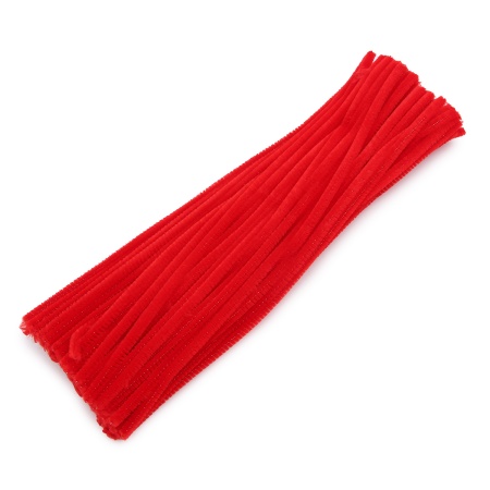 Проволока синельная, 6мм*30см, 100шт/упак, Astra&Craft (A-028 красный)