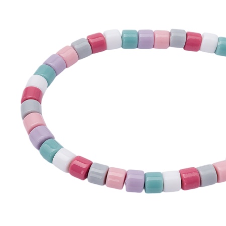 2141 Бусины пластиковые, микс цвета, цилиндр, 5*6мм, 50гр Astra&Craft (Пастельный)