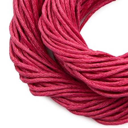 WRE1009-1 Шнурок вощеный, основа для бус 24нити/d-1мм, 38см, с замком,1 шт/упак (персиковый)