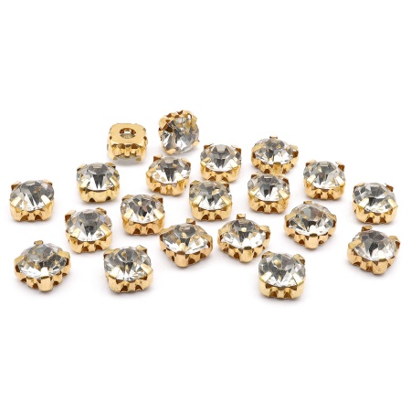 4AR167/168 Хрустальные стразы в цапах/золото, 8мм, 20шт/упак, Astra&Craft (01 прозрачный)