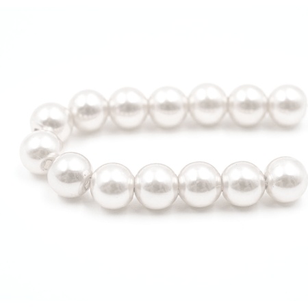 Бусины пластиковые, 'жемчуг', цветные, круглые, 8мм, 25гр, Astra&Craft (001 NL белый)